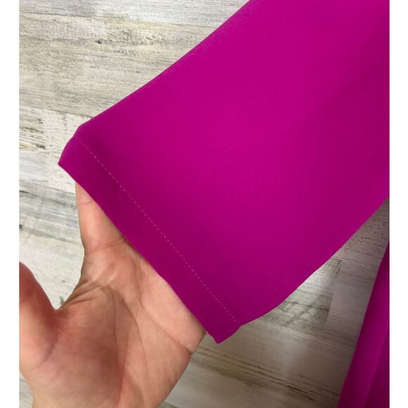 Trina Turk womens medium Kaiko 3/4 Sleeve Half-Zip mini dress lightweight crew - Picture 7 of 8